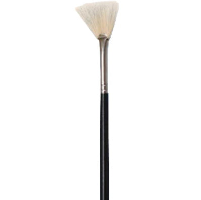 Fan paintbrush with white bristles - #4