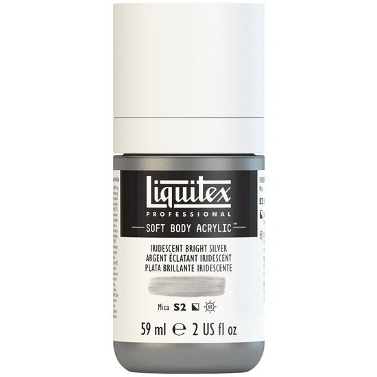 Soft body acrylic - 2oz - iridescent bright silver - s2