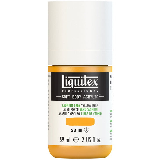 Soft body acrylic - 2oz - cadmium free yellow deep - s3