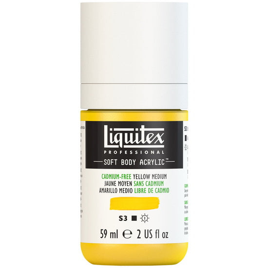 Soft body acrylic - 2oz - cadmium free yellow medium - s3