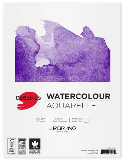 Watercolor pad - portrait - 200gsm - 9x12in (40s)