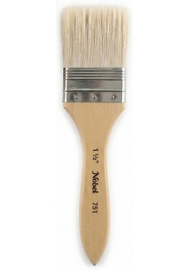 Long-handled flat paintbrush 1 1/2"