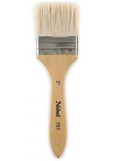 Long-handled flat paintbrush 2"