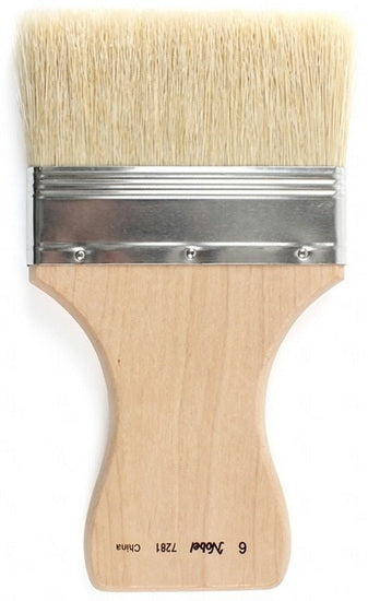 Flat White hog Bristles Brushes - #6 CENTIMETER