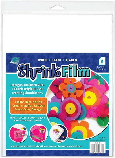 Pack of 6 Shrink Film White - 8.5X11"