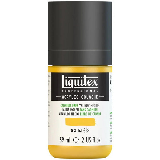 Gouache acrylique - 2oz - jaune moyen sans cadmium - s2