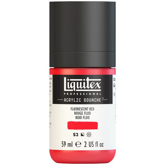 Gouache acrylique - 2oz - rouge fluorescent - s2