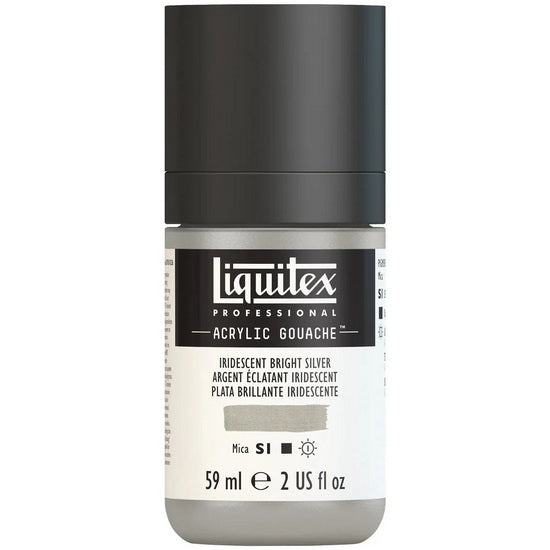 Gouache acrylique - 2oz - argent iridescent - s1