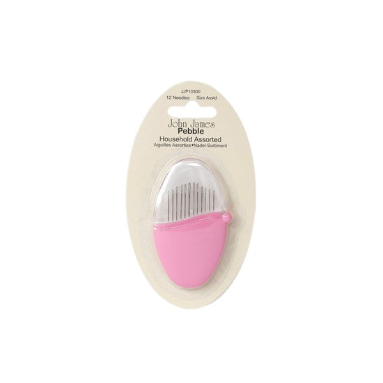 Sewing needle set asst (12) – pink oval case