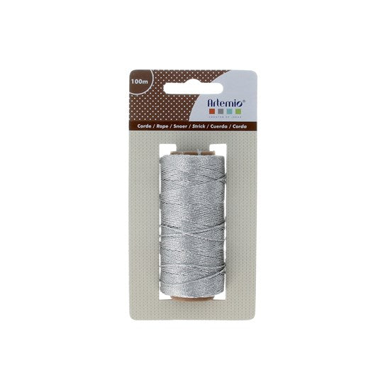 Ficelle fine decorative argent 0,5 mm x 100 m