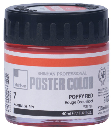 Peinture d'affiche 40ml rouge coquelicot