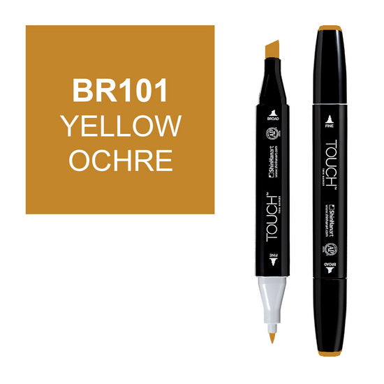 Marqueur touch double pointe ocre jaune