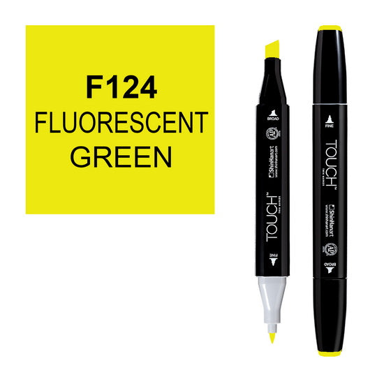 Marqueur touch double pointe vert fluorescent