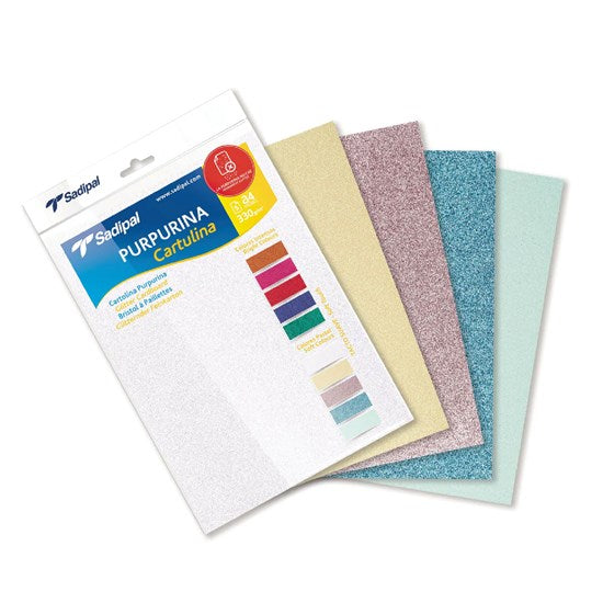 Pqt. 5 cartons à paillettes - couleurs pastel