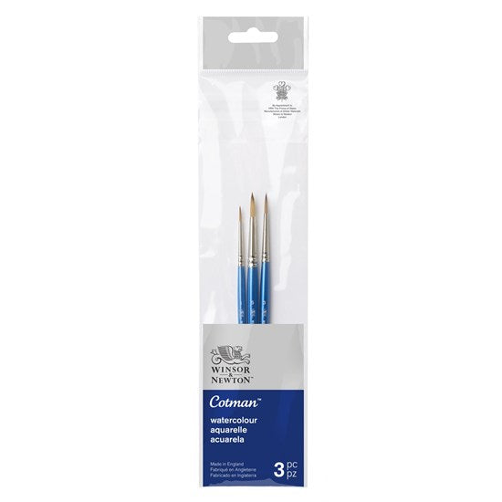 Set of 3 Cotman Round Brushes - #1