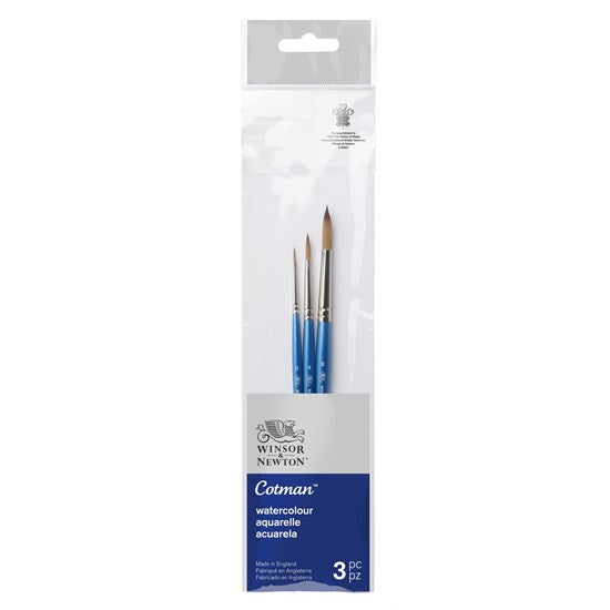Set of 3 Cotman Round Brushes - #2