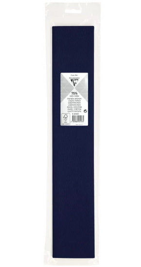 Papier crepon 250x50cm bleu marine - bleu marine