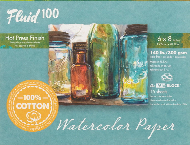 Watercolor pad 100% cotton - hp - 140lb - 6x8in (15s)