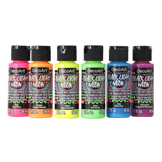 Ens. 6 acryliques multisurfaces americana  fluos- 60ml