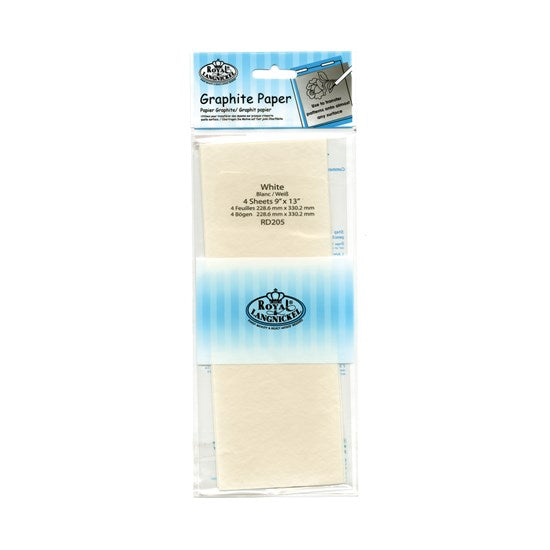 Ens. 4 feuilles papier graphite blanc - 9 x 13po