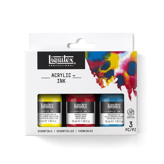 Ens. encre acrylique essentiel - 3x30ml