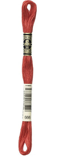 Fil à broder - rouge ecarlate - 666