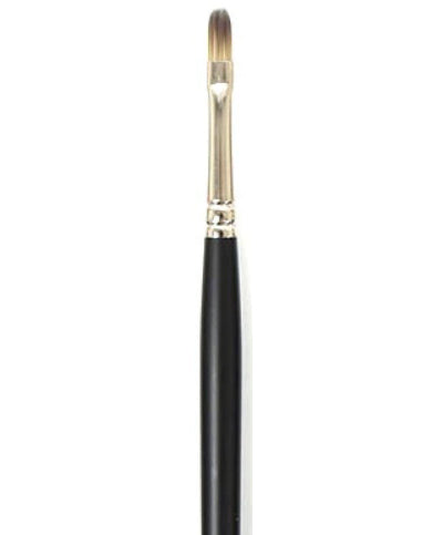 Pinceau manche long/poils synthétiques ovale - #6