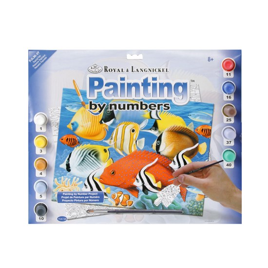 Peinture à numéros junior poissons tropicaux