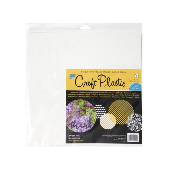 Pqt 4  film plastique blanc - 12x12po