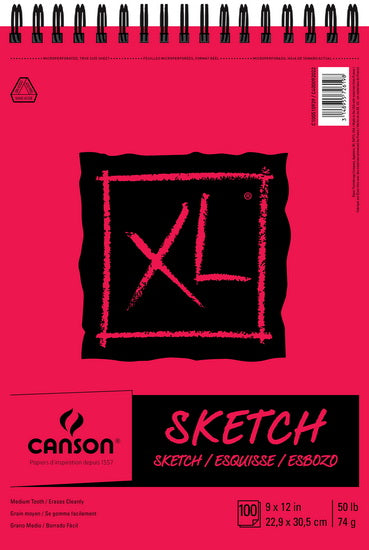 Sketch paper pad - xl - spiral - 9x12in (100s)
