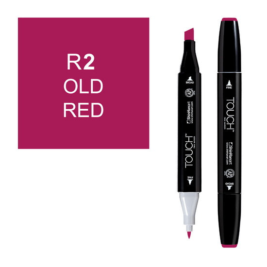 Marqueur touch double pointe vieux rouge