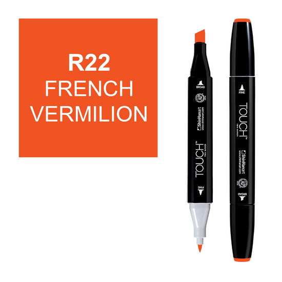 Marqueur touch double pointe vermillon français
