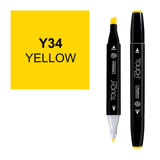 Marqueur touch double pointe jaune