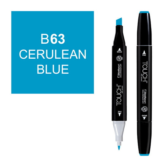 Marqueur touch double pointe bleu céruléen
