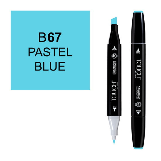 Marqueur touch double pointe bleu pastel