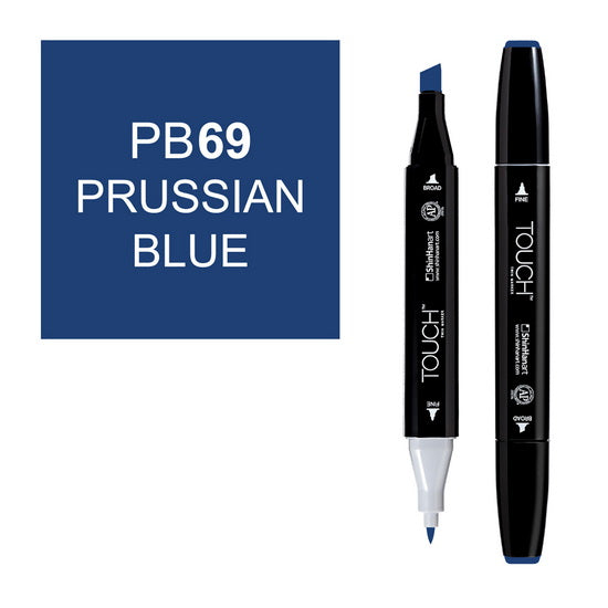 Marqueur touch double pointe bleu de prusse