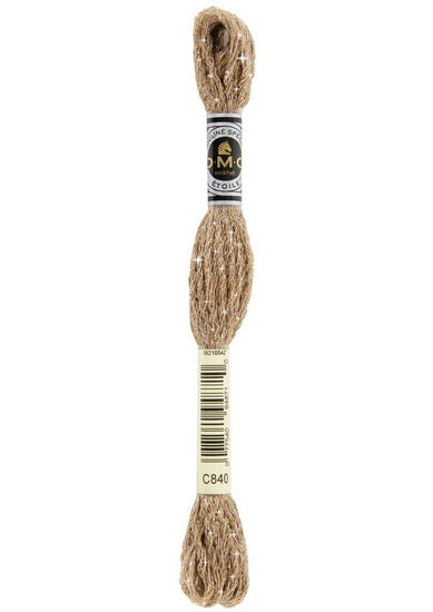 Embroidery floss - glitter - medium beige brown