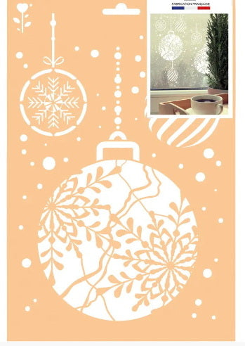 A4 stencil christmas balls