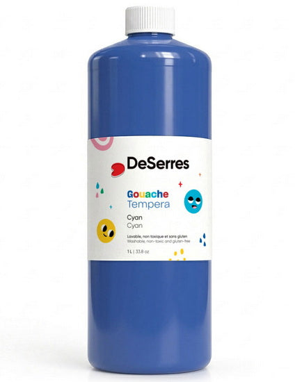 Washable tempera - 1l - cyan