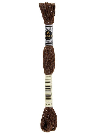 Embroidery floss - glitter - ultra dark coffee brown