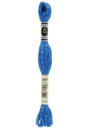 Embroidery floss - glitter - dark delft blue