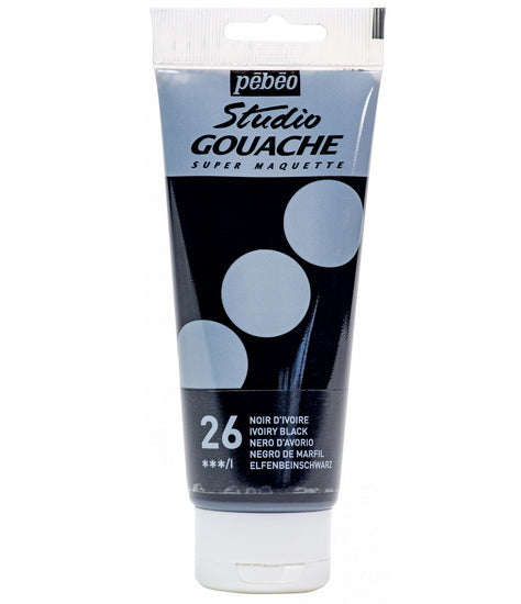Gouache - 100ml - noir d'ivoire