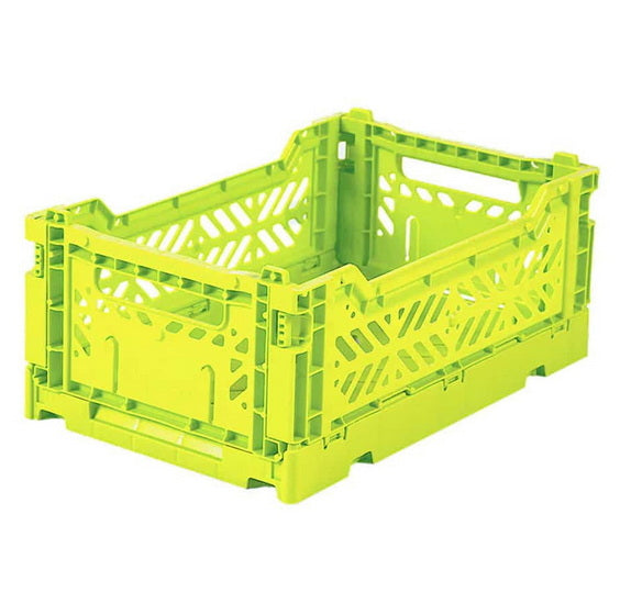 Foldable Crate - ACID YELLOW - 17 X 27 X 11 CENTIMETERS LITER