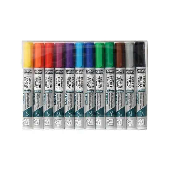 Ens marqueurs textile- setacolor - t.clair - 1mm - asst (12)