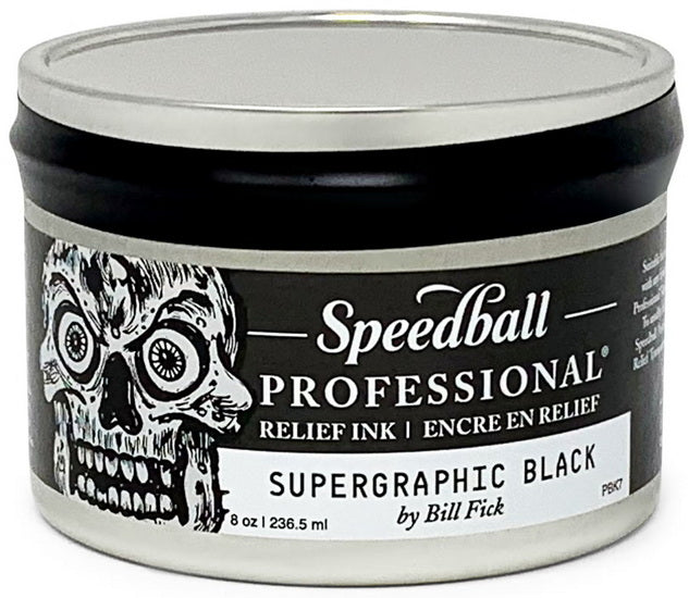 Encre linogravure - relief - supergraphic noir - 8oz