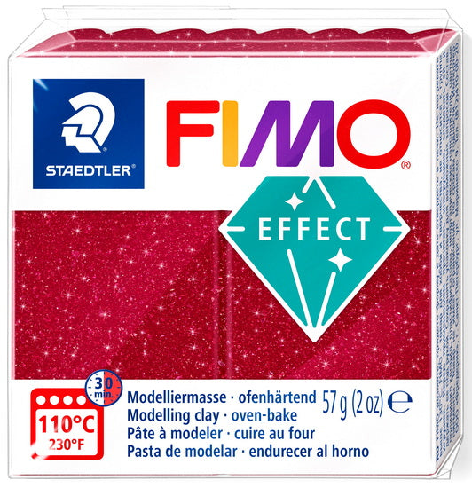 Pâte à modeler fimo effect rouge scintillant
