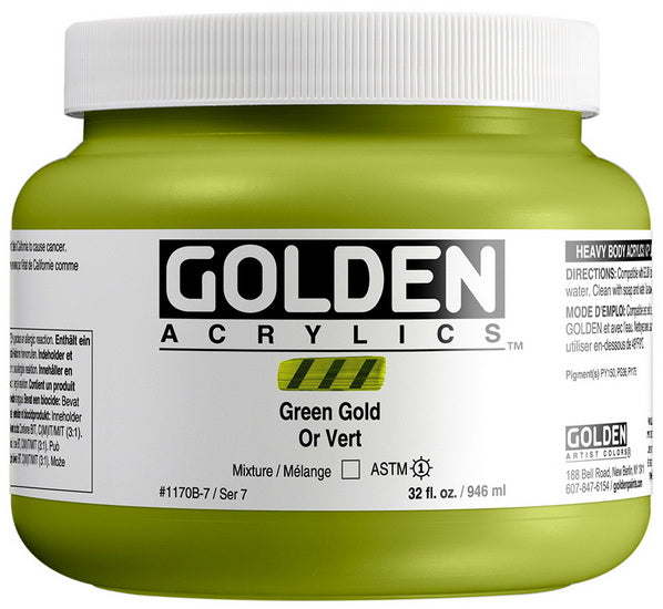 Acrylic heavy body - 32 oz  green gold  s7