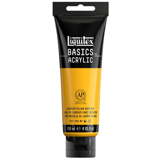 Acrylique basics - 4oz - jaune de cadmium foncé imitation