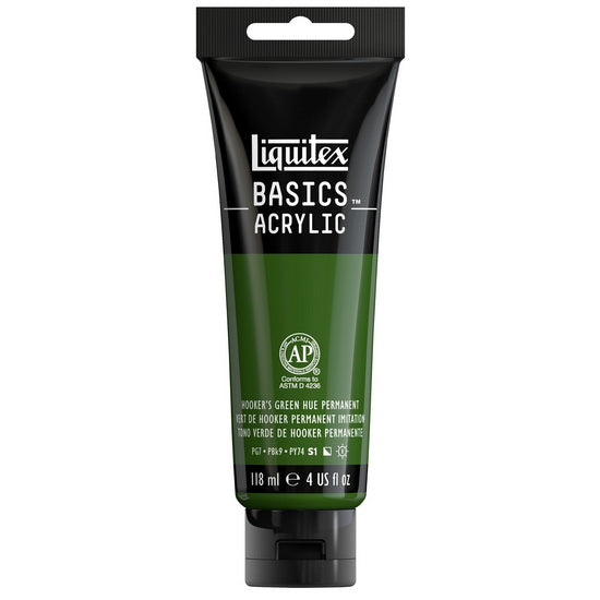 Basics acrylic - 4oz - hooker's green hue permanent