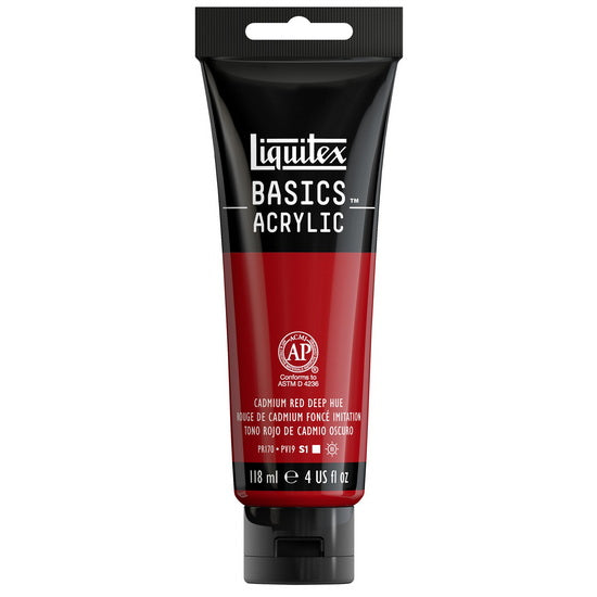 Acrylique basics - 4oz - rouge cadmium foncé imitation